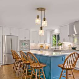 COMELY Pendant Ceiling Light, 3-Lights Crystal Ceiling Lights, E27 in Copper - thumbnail 2