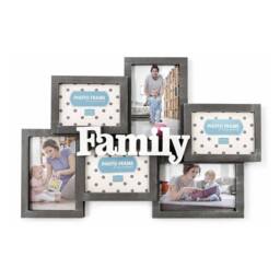 Voltico Black Wood-Effect Family Multi Photo Frame in Dark Grey - thumbnail 2