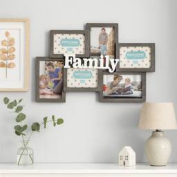 Voltico Black Wood-Effect Family Multi Photo Frame in Dark Grey