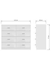 FWStyle Chilton White Gloss 8 Drawer Chest (H) 73.5cm (W) 104cm (D) 40cm - thumbnail 6