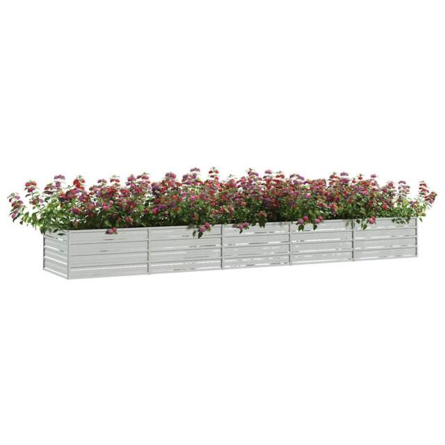 Berkfield Home Garden Raised Bed 400x80x45 cm Galvanized Steel Silver - Size: 400 x 80 x 45 cm - image 1