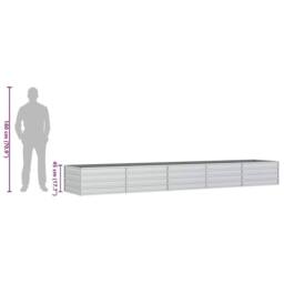 Berkfield Home Garden Raised Bed 400x80x45 cm Galvanized Steel Silver - Size: 400 x 80 x 45 cm - thumbnail 8