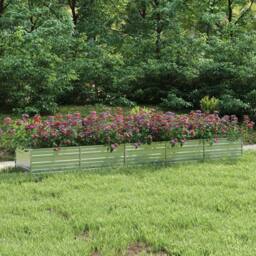 Berkfield Home Garden Raised Bed 400x80x45 cm Galvanized Steel Silver - Size: 400 x 80 x 45 cm - thumbnail 2