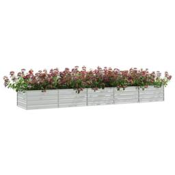 Berkfield Home Garden Raised Bed 400x80x45 cm Galvanized Steel Silver - Size: 400 x 80 x 45 cm - thumbnail 1