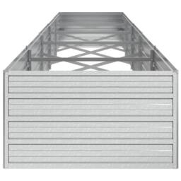 Berkfield Home Garden Raised Bed 400x80x45 cm Galvanized Steel Silver - Size: 400 x 80 x 45 cm - thumbnail 5