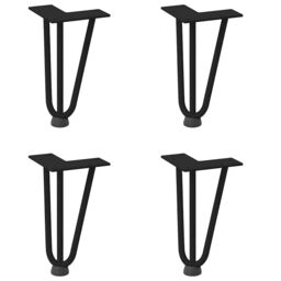 Berkfield Home Hairpin Table Legs 4 pcs Black 20 cm Solid Steel - thumbnail 2