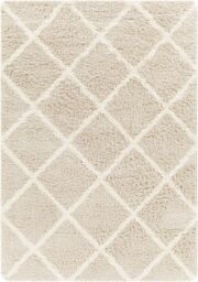 Livabliss Urban Shag-Geometric Beige Ivory Cream Soft Plush Pile Living Bedroom Rug - Size: 130 cm x 190 cm - thumbnail 2