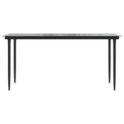 Berkfield Home 7 Piece Garden Dining Set Black Poly Rattan Glass - thumbnail 7