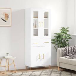 Berkfield Home Highboard White 69.5x34x180 cm Engineered Wood - thumbnail 2