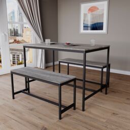 Home Discount Vida Designs Roslyn 4 Seater Dining Table With Bench Set in Dark Grey - thumbnail 5