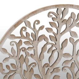 Berkfield Home Mirror Sand 40x2.5 cm Iron Round for Indoor Use in Cream - thumbnail 5