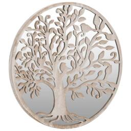 Berkfield Home Mirror Sand 40x2.5 cm Iron Round for Indoor Use in Cream