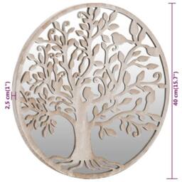 Berkfield Home Mirror Sand 40x2.5 cm Iron Round for Indoor Use in Cream - thumbnail 6