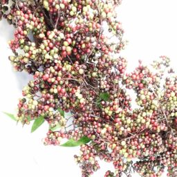 Leaf Artificial 55cm Hanging Black Berries Wreath - thumbnail 6