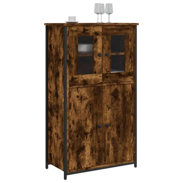 Berkfield Home Highboard Smoked Oak 62x32x106.5 cm Engineered Wood in Brown - image 1
