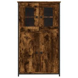 Berkfield Home Highboard Smoked Oak 62x32x106.5 cm Engineered Wood in Brown - thumbnail 5