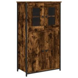 Berkfield Home Highboard Smoked Oak 62x32x106.5 cm Engineered Wood in Brown - thumbnail 3