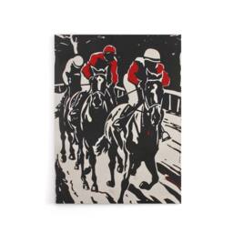 "Artery8 Jockeys Horse Racing Race Canvas Wall Art Print in Black - Size: W18"" x H24""" - thumbnail 1