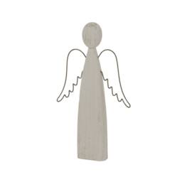Lemon Pavilion Furniture and Decor Large Whitewashed Rustic Standing Angel Decoration - L4xW18xH37 cm in White - thumbnail 2