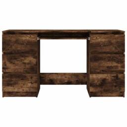 Berkfield Home Decorative Writing Desk Smoked Oak 140x50x77 cm Engineered Wood in Brown - Size: 140 x 50 x 77 cm - thumbnail 4