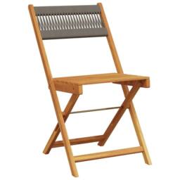 Berkfield Home Beautiful Folding Garden Chairs 6 pcs Grey Solid Wood Acacia - thumbnail 1