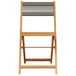 Berkfield Home Beautiful Folding Garden Chairs 6 pcs Grey Solid Wood Acacia - thumbnail 4