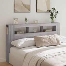 Berkfield Home LED Headboard Grey Sonoma 180x18.5x103.5 cm Engineered Wood - thumbnail 4