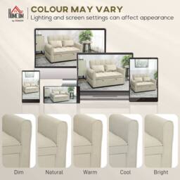 STILVORA 2 Seater Sofa Bed with Adjustable Backrest in Beige - thumbnail 9