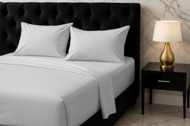 Snug City Microfibre Soft Touch Flat Sheet Plain Dyed Bed Linen in White - Size: Super King Flat - image 1