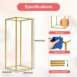 FLAVORA Metal Flower Display Stands Elegant Holder Rack in Gold - Size: 0.6m2 - thumbnail 2