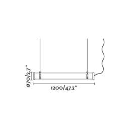 Netlighting Scuba 120cm Outdoor Pendant Ceiling Light Chrome IP66 3000K in Grey - thumbnail 2