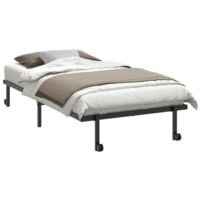 Berkfield Home Elegant Bed Frame without Mattress Foldable Black 107x203 cm Steel - image 1