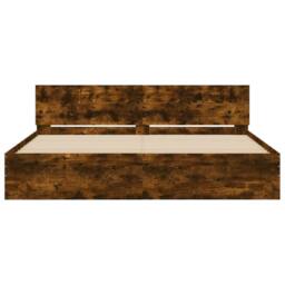 Berkfield Home Durable Bed Frame without Mattress Smoked Oak 160x200 cm in Brown - thumbnail 5