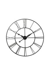 Living and Home 60cm Dia Vintage Cut-Out Roman Numeral Metal Wall Clock in Dark Grey - thumbnail 5