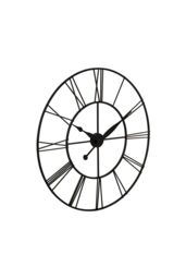 Living and Home 60cm Dia Vintage Cut-Out Roman Numeral Metal Wall Clock in Dark Grey - thumbnail 6