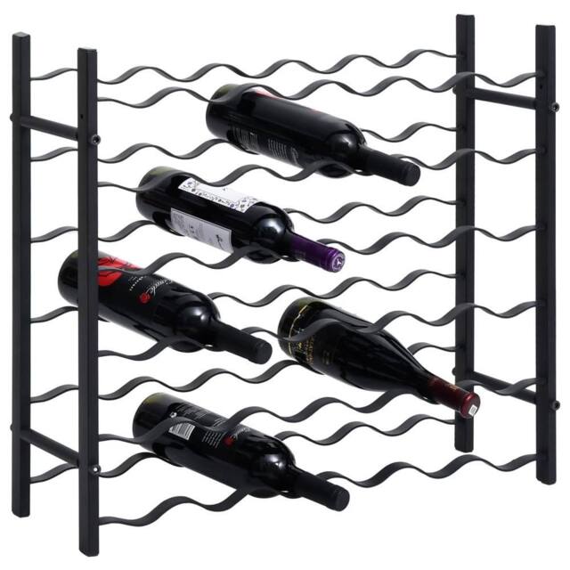 Berkfield Home Wine Rack for 36 Bottles Black Iron - image 1