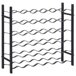 Berkfield Home Wine Rack for 36 Bottles Black Iron - thumbnail 2