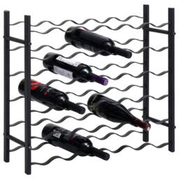 Berkfield Home Wine Rack for 36 Bottles Black Iron - thumbnail 1