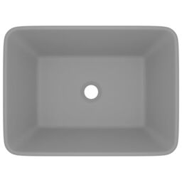 Berkfield Home Luxury Wash Basin Matt Light Grey 41x30x12 cm Ceramic - Size: 41 x 30 x 12 cm - thumbnail 3