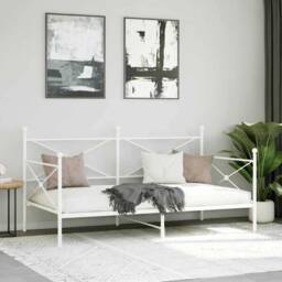 Berkfield Home Durable Day Bed without Mattress White 107x203 cm Steel