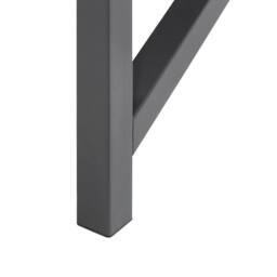 Wyld and Coco Black Tempered Glass Top Desk 117 × 57 cm Metal Frame and Two Drawers - thumbnail 9