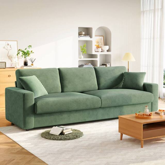 Dprodo Deep 4 Seat Sofa, 256cm Mid Century Modern Couches in Green - Size: 2 Pack - image 1