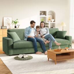 Dprodo Deep 4 Seat Sofa, 256cm Mid Century Modern Couches in Green - Size: 2 Pack - thumbnail 5