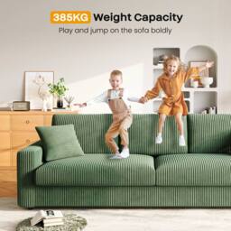 Dprodo Deep 4 Seat Sofa, 256cm Mid Century Modern Couches in Green - Size: 2 Pack - thumbnail 7