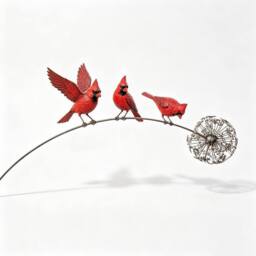 Quipulse Metal Wrought-Iron Floral Ornaments in Red - thumbnail 2