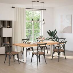 Berkfield Home Dining Table Legs T-Shaped¬†2 pcs White 90x35x(72-73) cm Steel - thumbnail 1