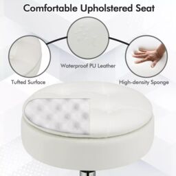Costway Tufted Vanity Stool Footrest Accent Storage Ottoman with Reversible Lid in White - thumbnail 4