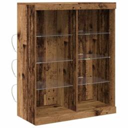 Berkfield Home Sideboard with LED Lights Old Wood 41x37x100 cm in Brown - Size: 41 x 37 x 100 cm - thumbnail 3