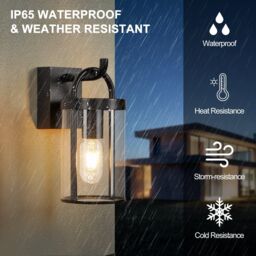 Harper Living Black Retro Industrial Outdoor Wall Lights Weatherproof - thumbnail 2