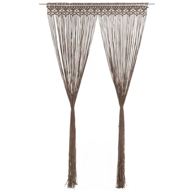Berkfield Home Macrame Curtain Taupe 140x240 cm Cotton - image 1